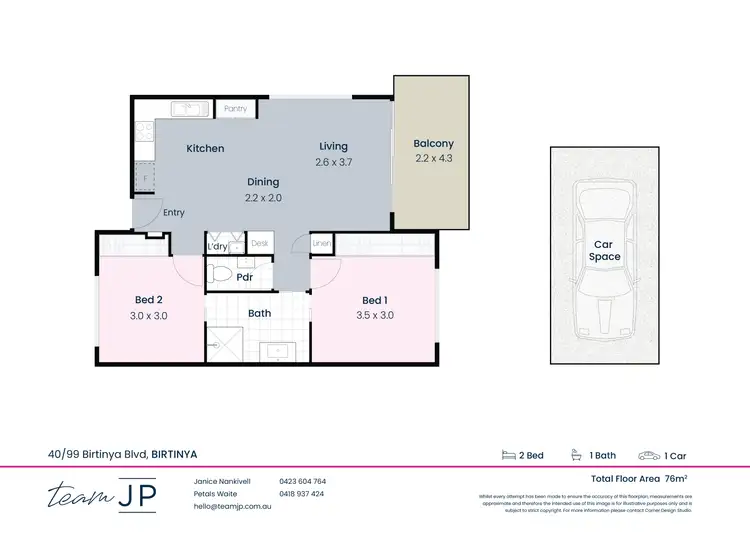 Floorplan of Homely unit listing, 40/99 Birtinya Boulevard, Birtinya QLD 4575