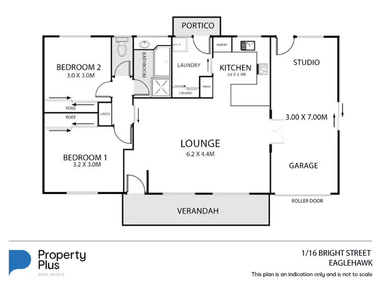 Floorplan of Homely townhouse listing, 1/16 Bright Street, Eaglehawk VIC 3556