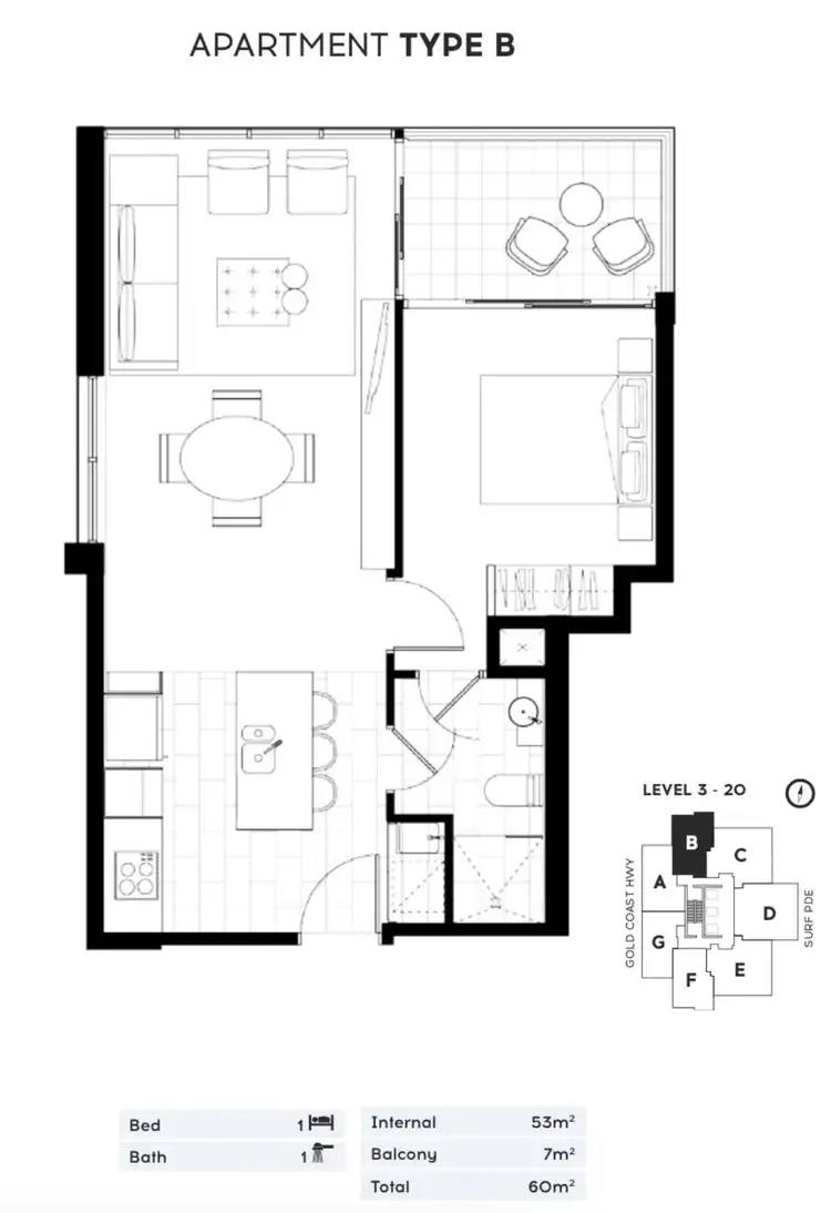 Floorplan of Homely unit listing, 402/2663 GOLD COAST HIGHWAY, Broadbeach QLD 4218