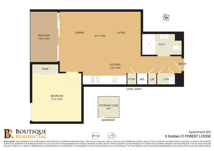 Floorplan of Homely apartment listing, 801/5 Grattan Close, Forest Lodge NSW 2037