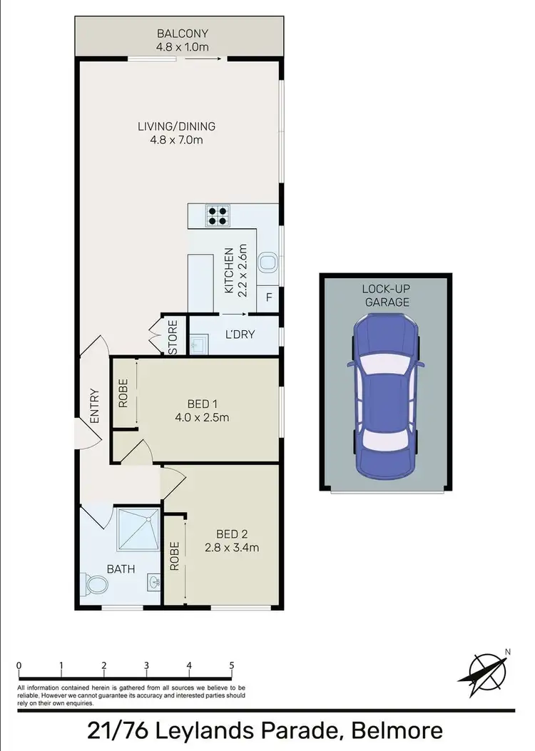 Floorplan of Homely unit listing, 21/76 Leylands Parade, Belmore NSW 2192