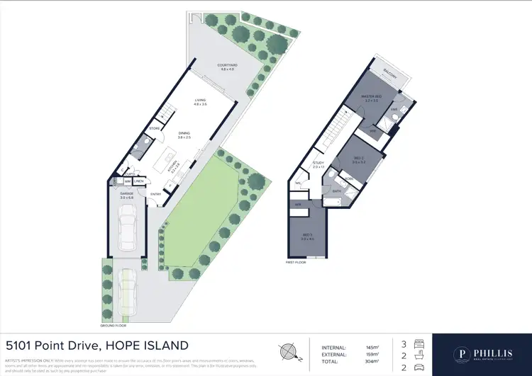 Floorplan of Homely townhouse listing, 5101 Point Drive, Hope Island QLD 4212
