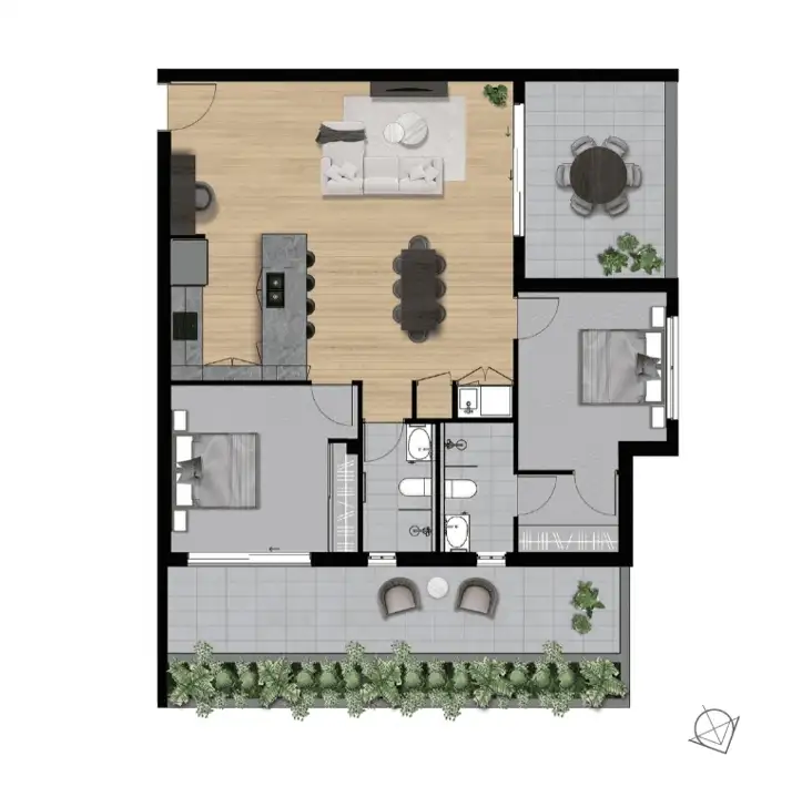Floorplan of Homely apartment listing, 202/25 Bank Street, West End QLD 4101