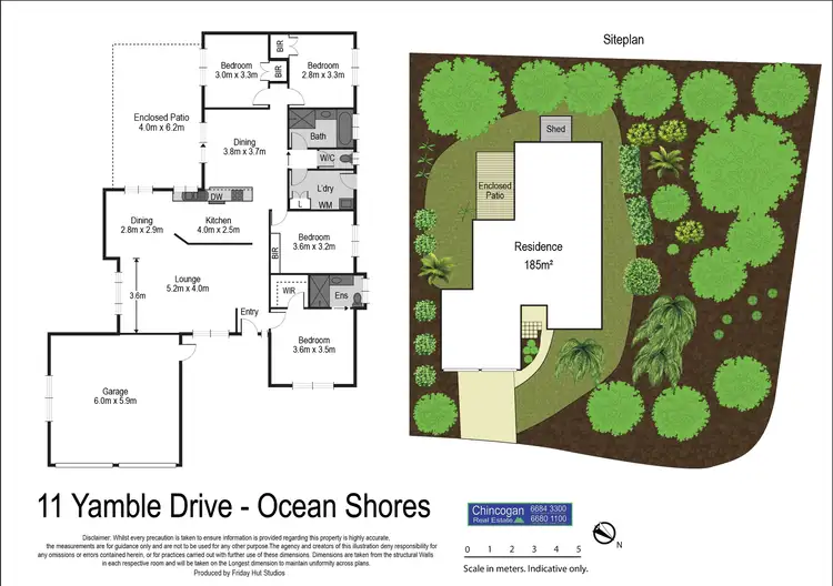 Floorplan of Homely house listing, 11 Yamble Drive, Ocean Shores NSW 2483