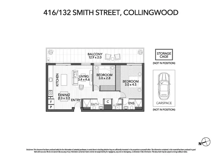 Floorplan of Homely apartment listing, 416/158 Smith Street, Collingwood VIC 3066