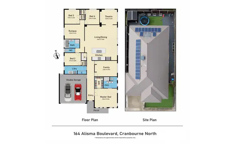 Floorplan of Homely house listing, 164 Alisma Boulevard, Cranbourne North VIC 3977