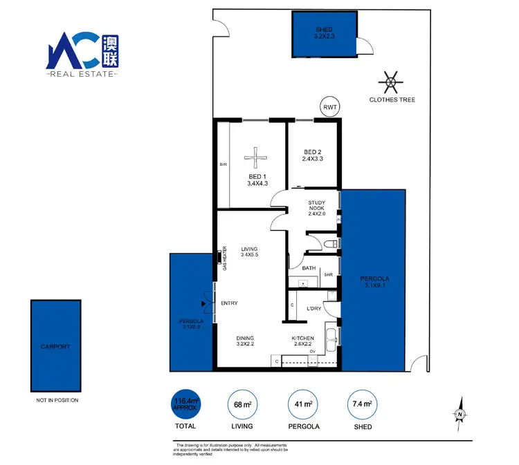 Floorplan of Homely unit listing, 2/8 Macpherson Street, Hove SA 5048