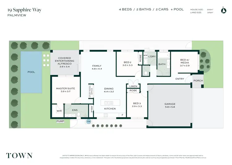 Floorplan of Homely house listing, 19 Sapphire Way, Palmview QLD 4553