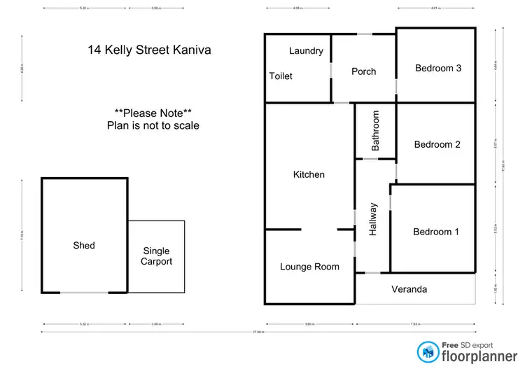 Floorplan of Homely house listing, 14 Kelly Street, Kaniva VIC 3419