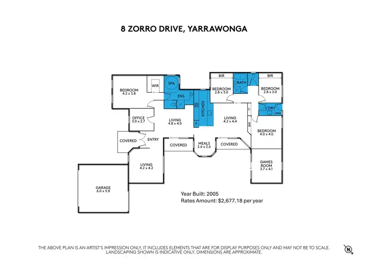 Floorplan of Homely house listing, 8 Zorro Drive, Yarrawonga VIC 3730