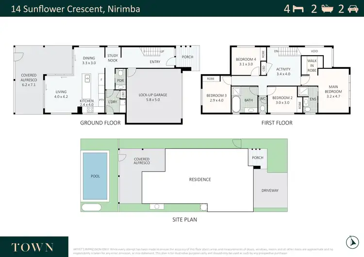 Floorplan of Homely house listing, 14 Sunflower Crescent, Nirimba QLD 4551