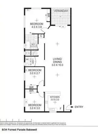 Floorplan of Homely unit listing, 8/34 Forrest Parade, Bakewell NT 832