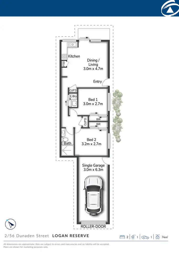 Floorplan of Homely semi-detached listing, 2/56 Dunaden Street, Logan Reserve QLD 4133