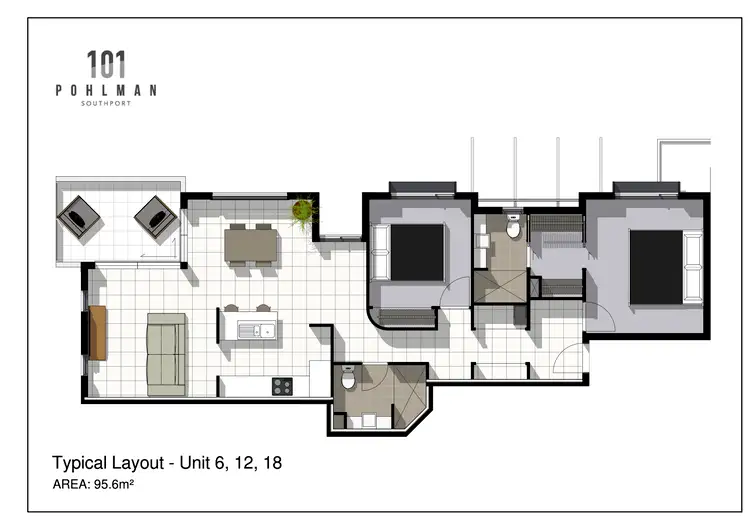 Floorplan of Homely apartment listing, 18/101 Pohlman Street, Southport QLD 4215
