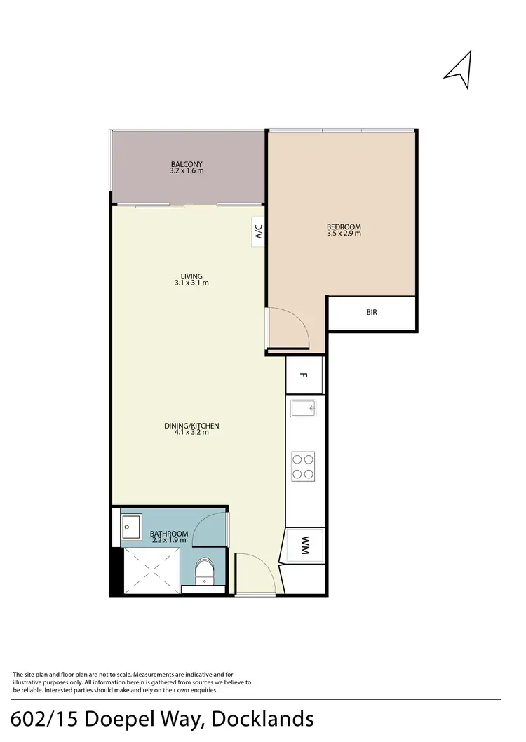 Floorplan of Homely apartment listing, 602/15 Doepel Way, Docklands VIC 3008