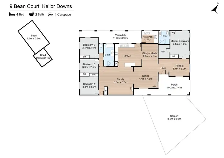 Floorplan of Homely house listing, 9 Bean Court, Keilor Downs VIC 3038