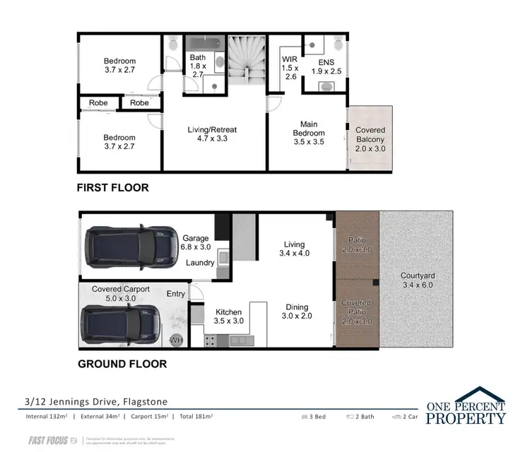 Floorplan of Homely townhouse listing, 3/12 Jennings Drive, Flagstone QLD 4280