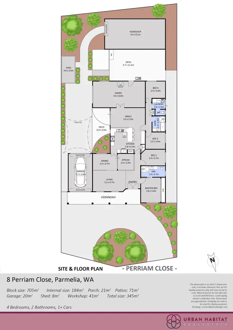 Floorplan of Homely house listing, 8 Perriam Close, Parmelia WA 6167