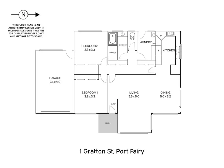 Floorplan of Homely house listing, 1 Gratton Street, Port Fairy VIC 3284