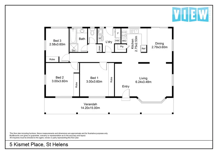 Floorplan of Homely house listing, 5 Kismet Place, St Helens TAS 7216