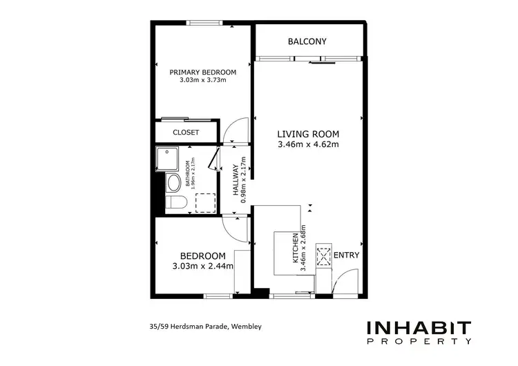 Floorplan of Homely apartment listing, 35/59 Herdsman Parade, Wembley WA 6014