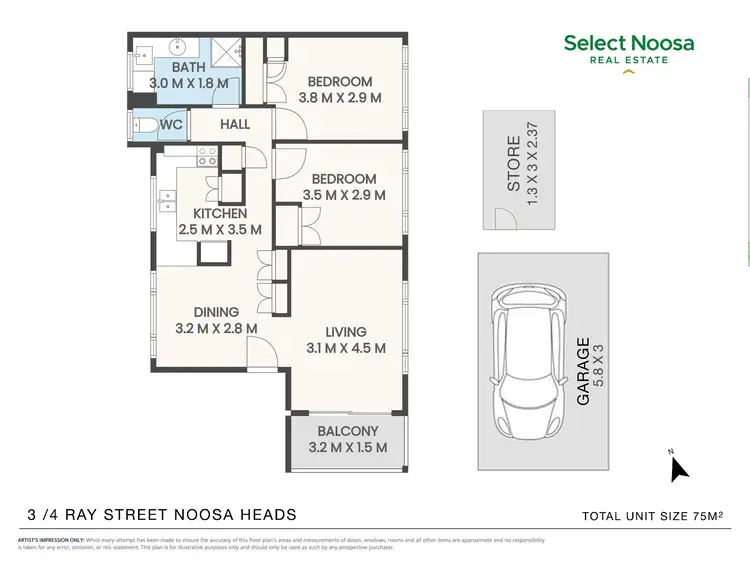 Floorplan of Homely unit listing, unit 3/4 Ray Street, Sunshine Beach QLD 4567