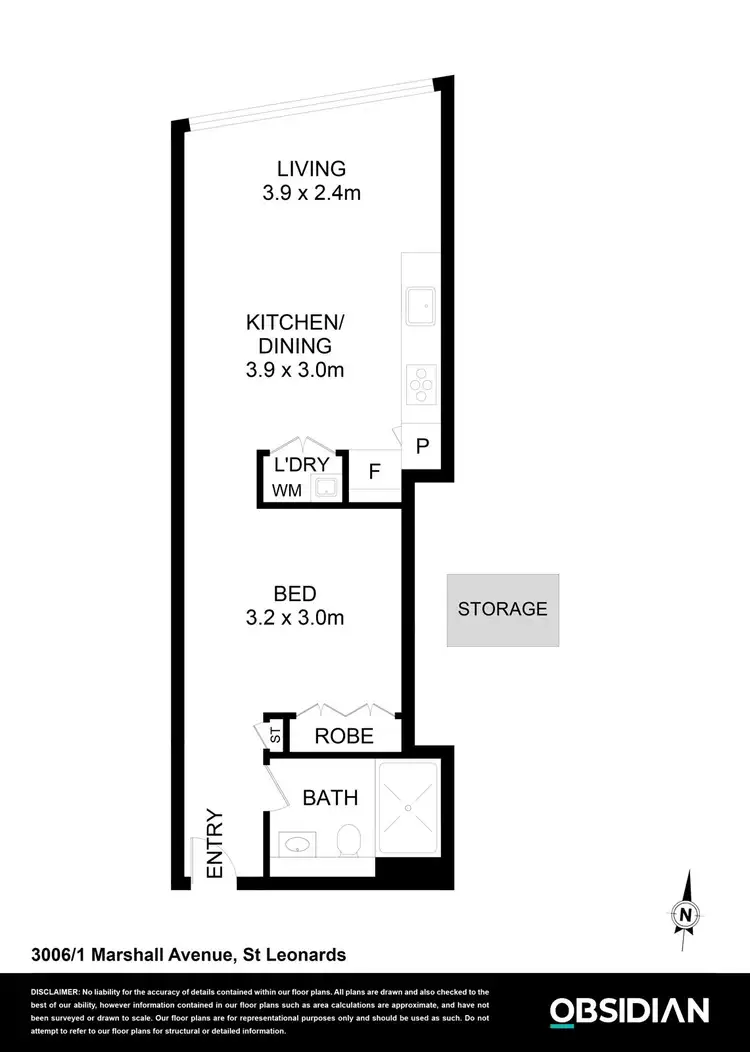 Floorplan of Homely apartment listing, 3006/1 Marshall Avenue, St Leonards NSW 2065