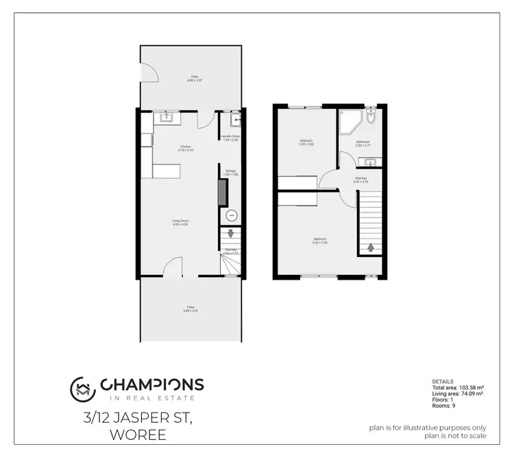 Floorplan of Homely unit listing, 3/12 Jasper Street, Woree QLD 4868