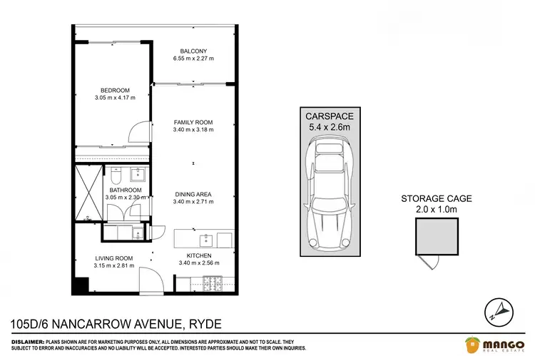 Floorplan of Homely apartment listing, 105d/6 Nancarrow Avenue, Ryde NSW 2112
