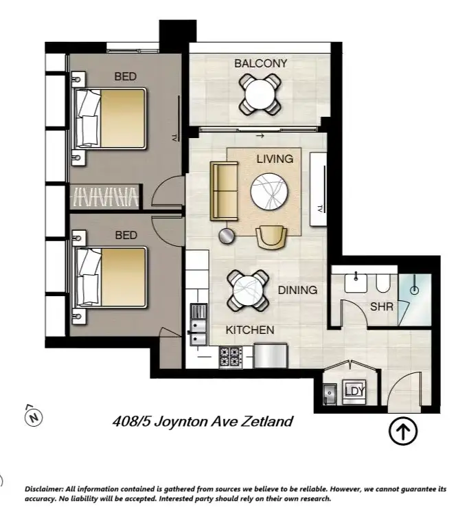 Floorplan of Homely apartment listing, 408/5 Joynton Ave, Zetland NSW 2017