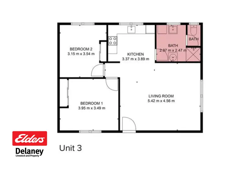 Floorplan of Homely unit listing, 3/16 HYLAND STREET, Moe VIC 3825