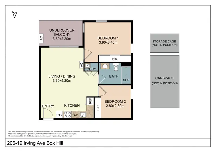 Floorplan of Homely apartment listing, 206/19 Irving Ave, Box Hill VIC 3128