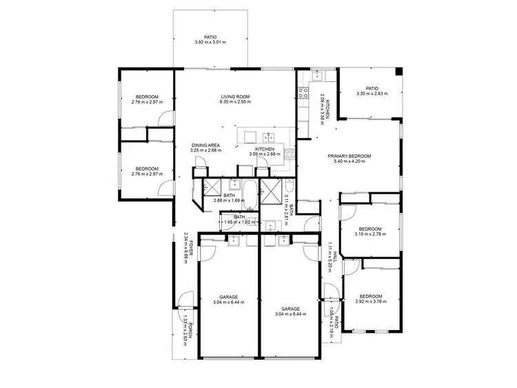 Floorplan of Homely semi-detached listing, 1 & 2/25 Sutherland Road, Branyan QLD 4670
