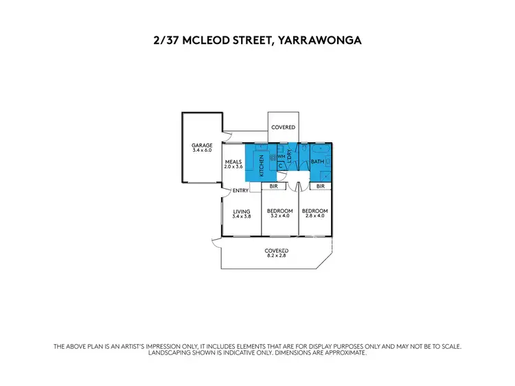 Floorplan of Homely unit listing, 2/37 McLeod Street, Yarrawonga VIC 3730