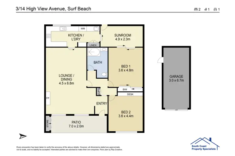 Floorplan of Homely unit listing, 3/14 HIGH VIEW AVENUE, Surf Beach NSW 2536