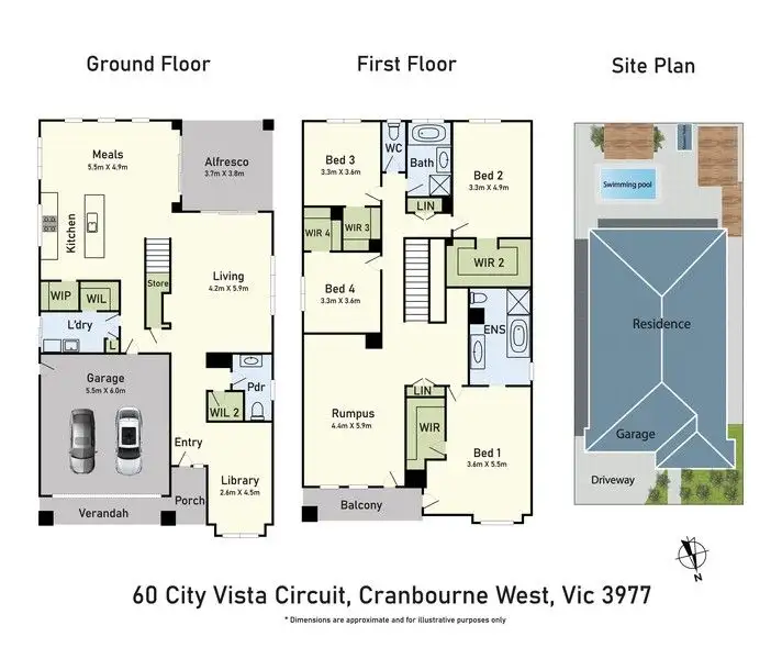Floorplan of Homely house listing, 60 City Vista Circuit, Cranbourne West VIC 3977