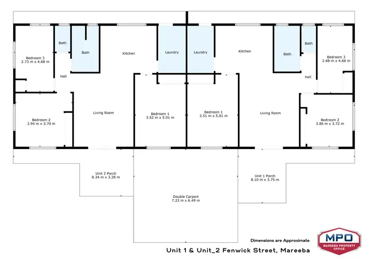 Floorplan of Homely semi-detached listing, 2 Fenwick Street, Mareeba QLD 4880