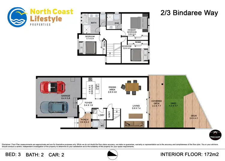 Floorplan of Homely apartment listing, 2/3 Bindaree Way, Ocean Shores NSW 2483