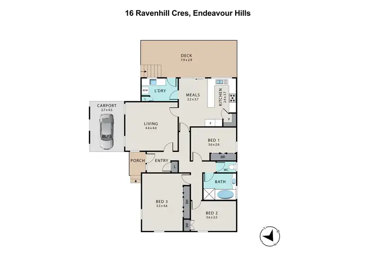 Floorplan of Homely house listing, 16 Ravenhill Crescent, Endeavour Hills VIC 3802