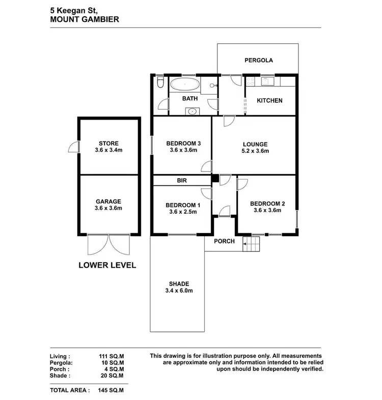 Floorplan of Homely house listing, 5 Keegan Street, Mount Gambier SA 5290