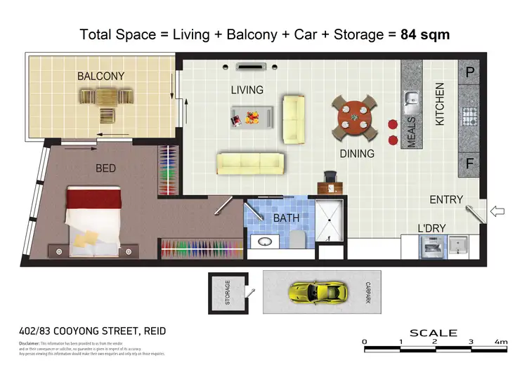 Floorplan of Homely apartment listing, 402/83 Cooyong Street, Reid ACT 2612