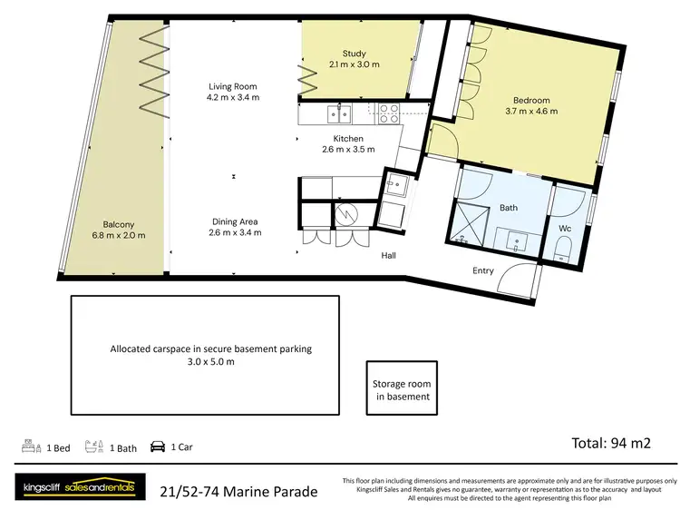 Floorplan of Homely apartment listing, 21/52 Marine Parade, Kingscliff NSW 2487