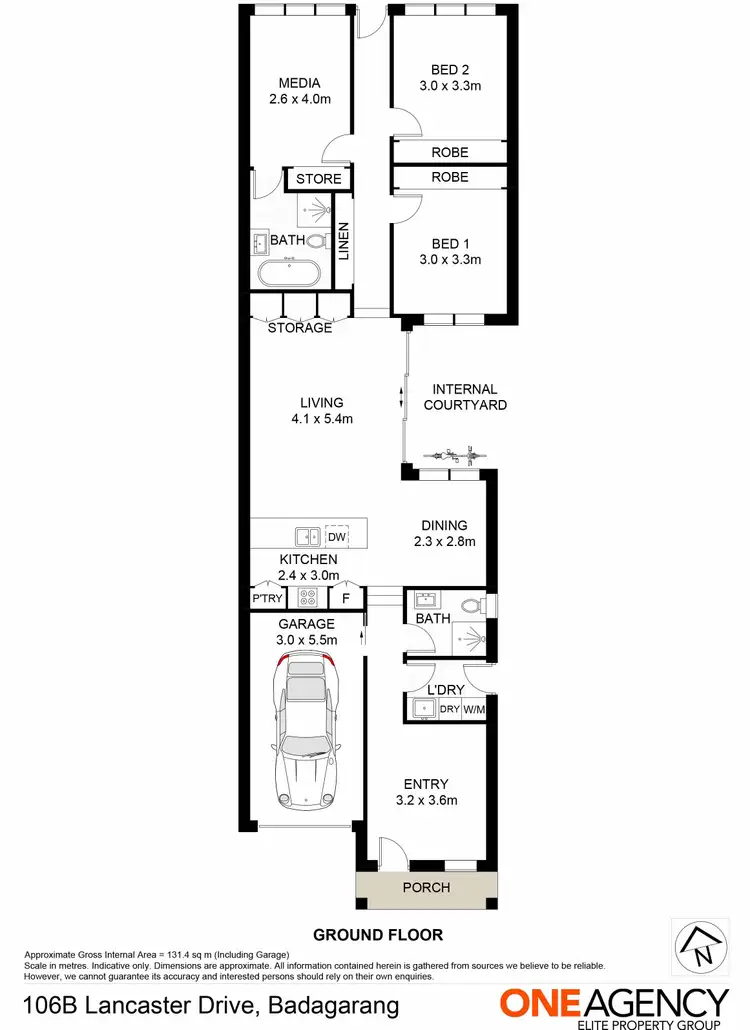 Floorplan of Homely semi-detached listing, 106A Lancaster Drive, Badagarang NSW 2540