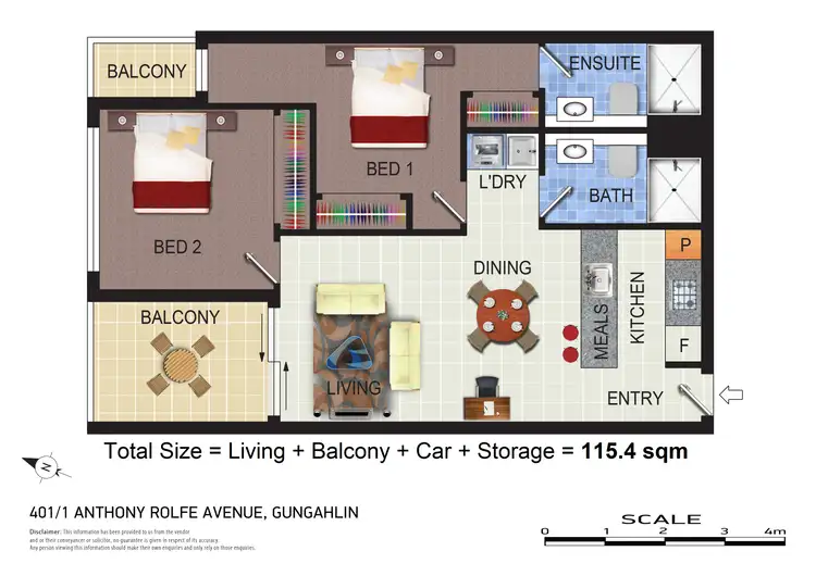 Floorplan of Homely apartment listing, 401/1 Anthony Rolfe Avenue, Gungahlin ACT 2912