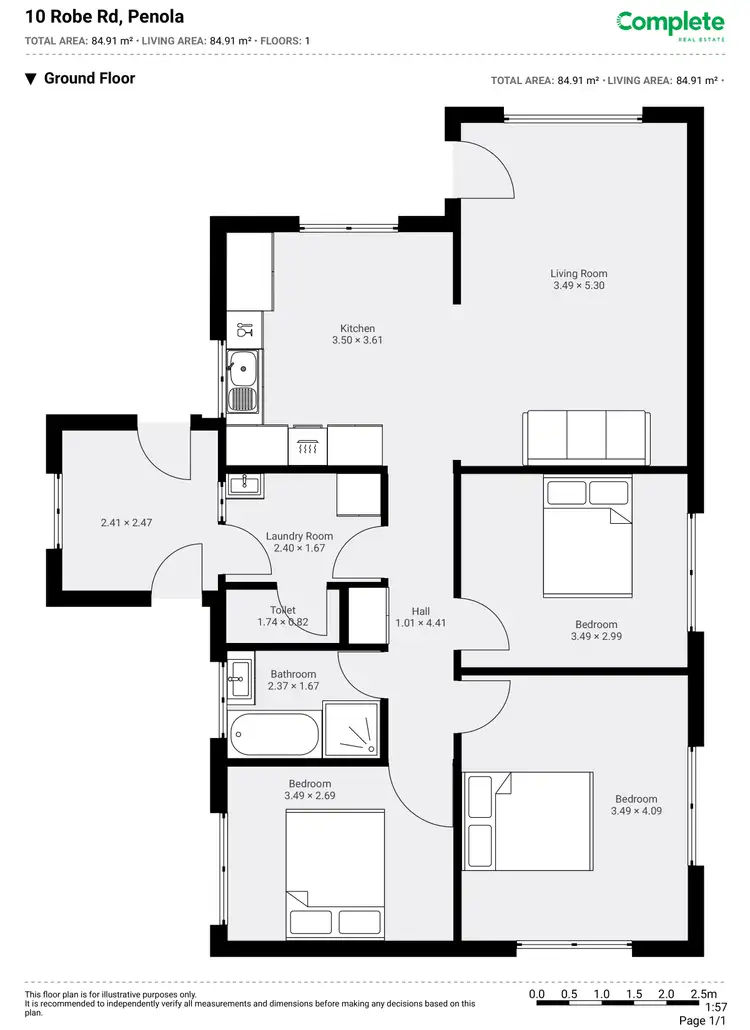 Floorplan of Homely house listing, 10 ROBE ROAD, Penola SA 5277