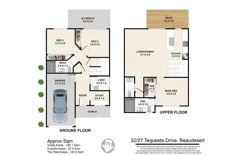 Floorplan of Homely townhouse listing, 32/27 Tequesta Drive, Beaudesert QLD 4285