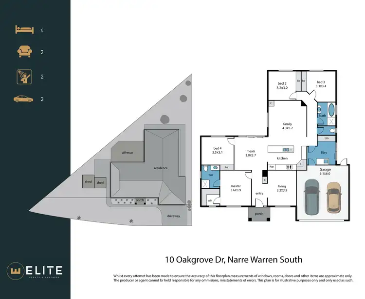 Floorplan of Homely house listing, 10 Oakgrove Drive, Narre Warren South VIC 3805