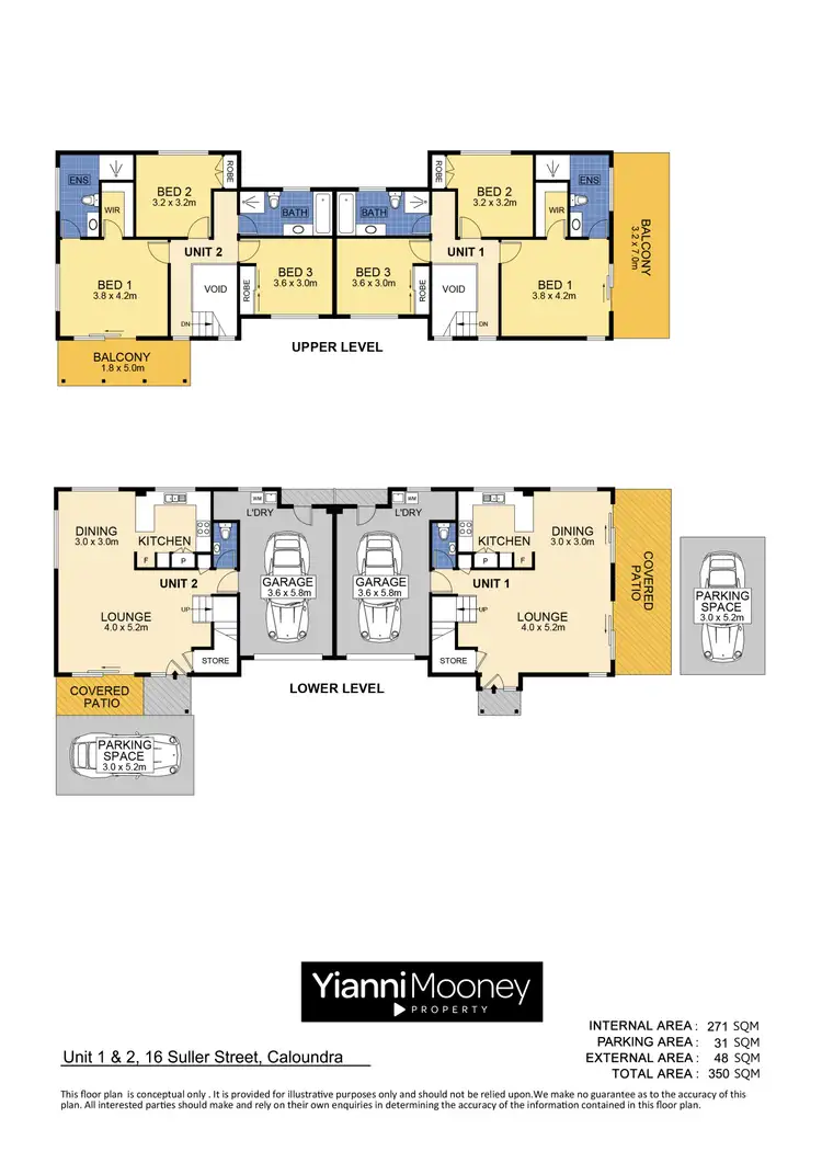 Floorplan of Homely block of units listing, 1 & 2/16 Suller Street, Caloundra QLD 4551
