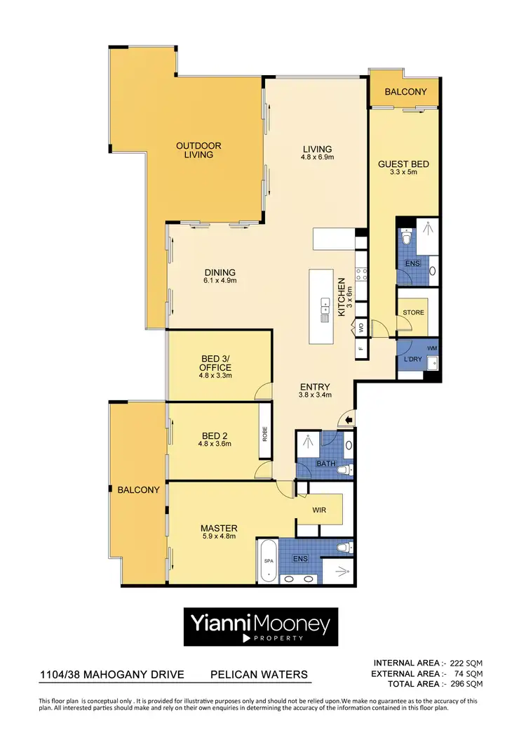 Floorplan of Homely apartment listing, 1104/38 Mahogany Drive, Pelican Waters QLD 4551