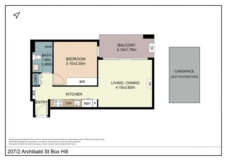 Floorplan of Homely apartment listing, 207/2 Archibald St, Box Hill VIC 3128